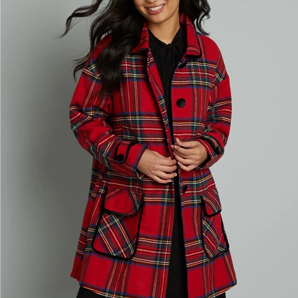 Hell Bunny Jackets & Blazers - Sending Plaid Tidings Coat size 4X by hell bunny
